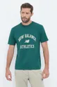 zelená Bavlnené tričko New Balance Pánsky