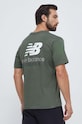 New Balance t-shirt bawełniany zielony MT31504DON