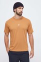 Odzież New Balance t-shirt bawełniany MT31504TOB brązowy