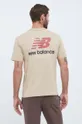 bež Bombažna kratka majica New Balance