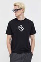 Памучна тениска Karl Lagerfeld Jeans 236D1704 черен AW23