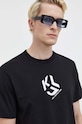 Памучна тениска Karl Lagerfeld Jeans черен 236D1704