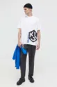 Βαμβακερό μπλουζάκι Karl Lagerfeld Jeans λευκό