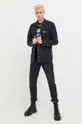 Βαμβακερό μπλουζάκι Karl Lagerfeld Jeans μαύρο