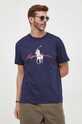 Хлопковая футболка Polo Ralph Lauren 710839049 тёмно-синий AW23