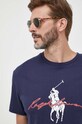 Хлопковая футболка Polo Ralph Lauren тёмно-синий 710839049