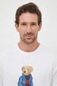 Βαμβακερό μπλουζάκι Polo Ralph Lauren λευκό 710854497