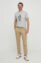 Bombažna kratka majica Polo Ralph Lauren siva