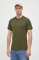 Barbour tricou din bumbac uni verde MTS0331