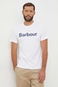 Barbour t-shirt bawełniany biały MTS0531