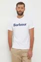 bijela Pamučna majica Barbour