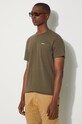 Бавовняна футболка Barbour зелений MTS1114