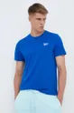 μπλε Βαμβακερό μπλουζάκι Reebok Ανδρικά