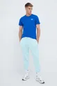 Βαμβακερό μπλουζάκι Reebok μπλε
