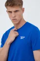 μπλε Βαμβακερό μπλουζάκι Reebok