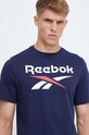Хлопковая футболка Reebok хлопок тёмно-синий 100071176