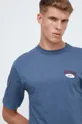 modra Bombažna kratka majica Reebok Classic