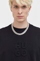 HUGO t-shirt bawełniany czarny 50496637