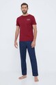 Tommy Hilfiger t-shirt lounge bawełniany UM0UM02916 bordowy AW24