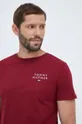 burgundské Bavlnené tričko Tommy Hilfiger