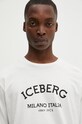 Bombažna kratka majica Iceberg bež F02N.6325
