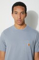 Carhartt WIP t-shirt bawełniany S/S Pocket I030434.1NKXX niebieski