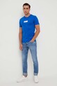 Bavlnené tričko Calvin Klein Jeans J30J324027 modrá AW23