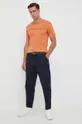 Calvin Klein Jeans t-shirt bawełniany pomarańczowy