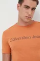 pomarańczowy Calvin Klein Jeans t-shirt bawełniany