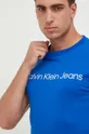 niebieski Calvin Klein Jeans t-shirt bawełniany