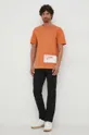 Хлопковая футболка Calvin Klein Jeans оранжевый