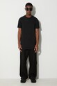 Rick Owens t-shirt bawełniany DU02C5250.RN czarny AW23
