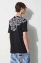 Marcelo Burlon t-shirt in cotone Snake Wings nero CMAA018C99JER0031001