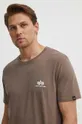 бежевый Хлопковая футболка Alpha Industries Basic T Small Logo