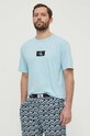 Bavlněné pyžamové tričko Calvin Klein Underwear vrchní modrá 000NM2399E