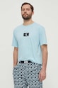 Bavlněné pyžamové tričko Calvin Klein Underwear vrchní modrá 000NM2399E