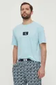 μπλε Βαμβακερή πιτζάμα μπλουζάκι Calvin Klein Underwear Ανδρικά