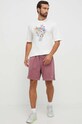Хлопковая футболка Reebok 100071825 бежевый AW23