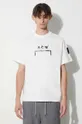white logo leopard print T-shirt