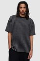 AllSaints t-shirt bawełniany RICKY SS CREW wzorzyste czarny MD020Z
