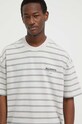 Ρούχα Βαμβακερό μπλουζάκι AllSaints UNDERGROUND STRIPE S MG020Z μπεζ