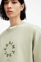 AllSaints t-shirt bawełniany TIERRA SS CREW MG294Y zielony SS24