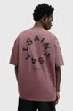 fioletowy AllSaints t-shirt bawełniany TIERRA SS CREW