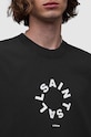 Βαμβακερό μπλουζάκι AllSaints TIERRA SS CREW MG294Y μαύρο SS24