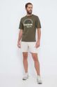 Βαμβακερό μπλουζάκι Reebok 100037038 πράσινο AW23