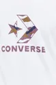 Βαμβακερό μπλουζάκι Converse λευκό