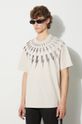 Памучна тениска Neil Barett EASY DROPPED SHOULDER FAIRISLE бежов PBJT165.V502S.3643