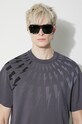 Neil Barrett t-shirt bawełniany EASY DROPPED SHOULDER FAIRISLE PBJT165.V502S.3644 niebieski