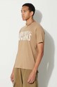 Бавовняна футболка Universal Works Mystery Train Print Tee бежевий 29182