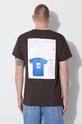 Clothing PLEASURES cotton t-shirt Techpack P23SY020 brown
